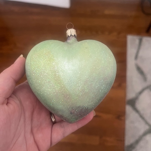 Christopher Radko Purple Glitter Heart Ornament - Picture 2 of 2